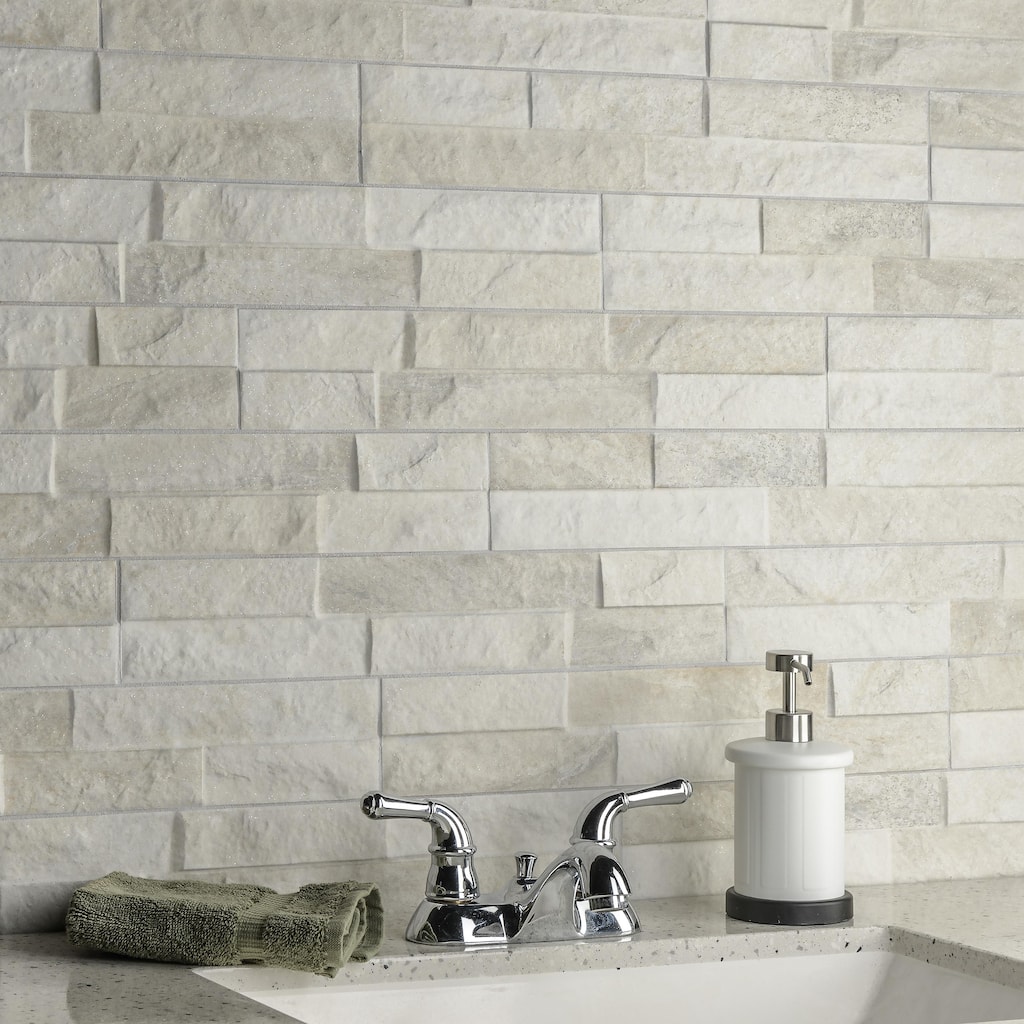 Merola Tile Ordino White 3-1/4" x 17-1/2" Porcelain Wall Tile