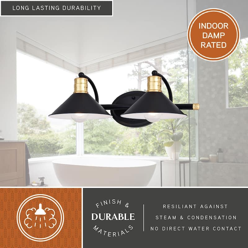 Akron 2 Light Farmhouse Barn Bathroom Vanity Fixture