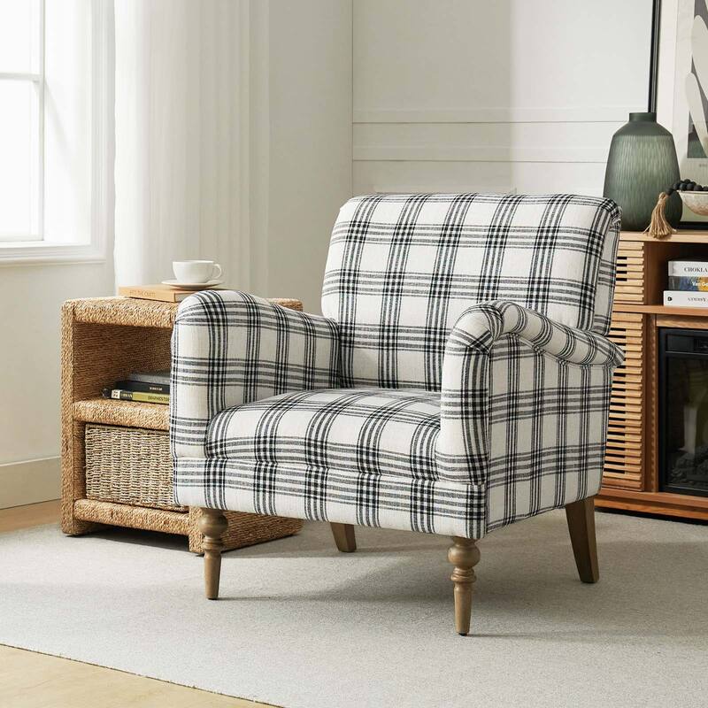 Malia Accent Amchair with Plaid Pattern