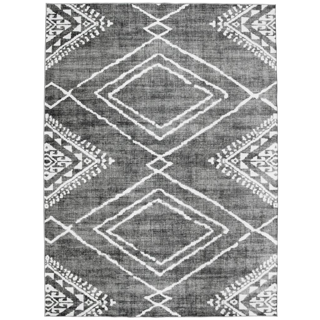 ReaLife Moroccan Diamond Machine Washable Area Rug