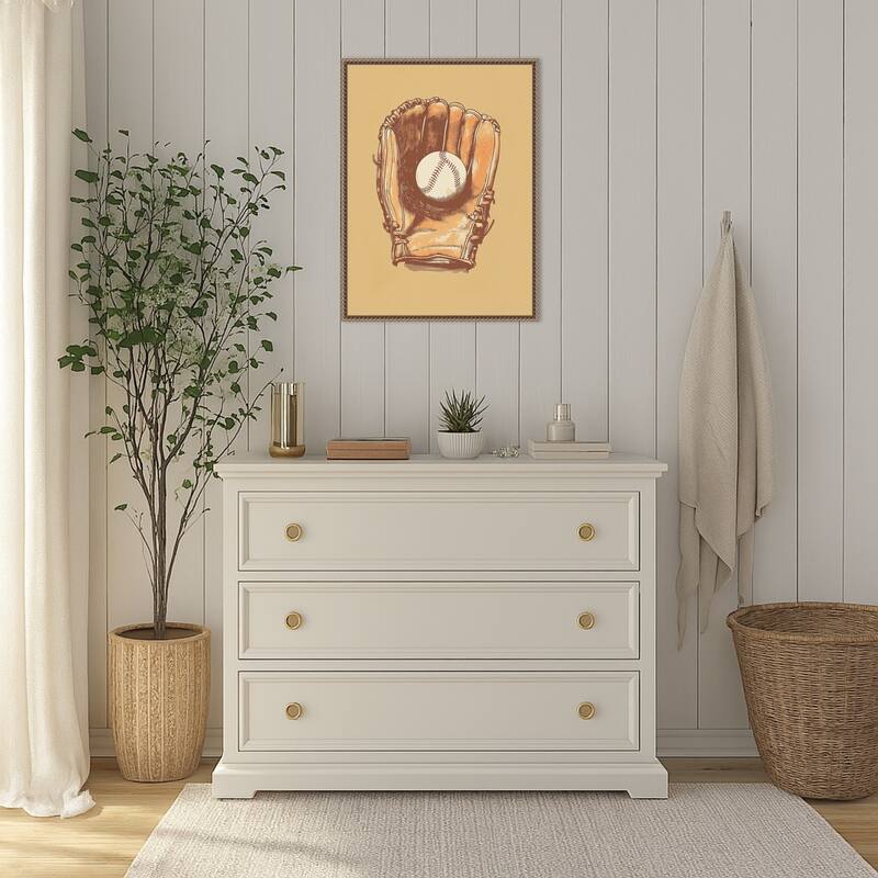 Baseball Glove by Andreas Magnusson (18 x 24 in.), Framed Canvas Wall Art Print