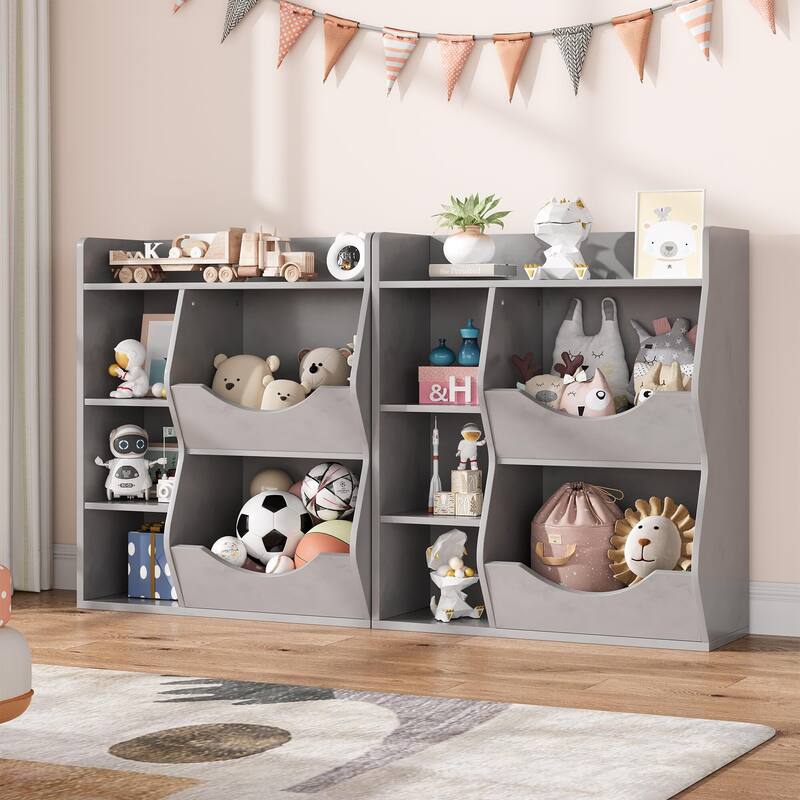 5-Cubby Kid's Bookcase and Bookshelf
