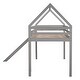 preview thumbnail 9 of 8, Twin Loft House Bed with Ladder and Slide, Grey
