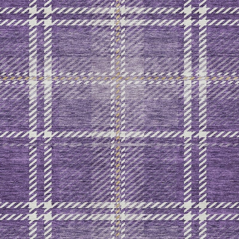 HomeRoots Plaid Transitional Rectangle Outdoor Rug