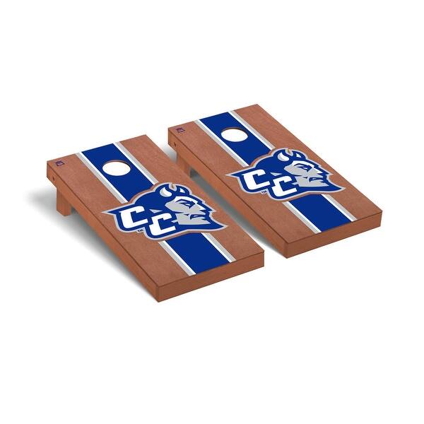 slide 2 of 5, Central Connecticut State Blue Devils Rosewood Cornhole Board Set
