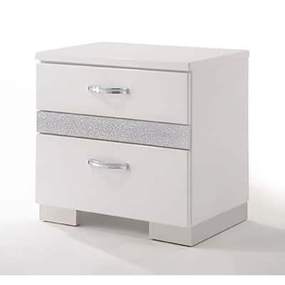 Tuxedo White High Gloss 3-Drawer Nightstand