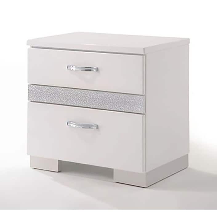 Tuxedo White High Gloss 3-Drawer Nightstand