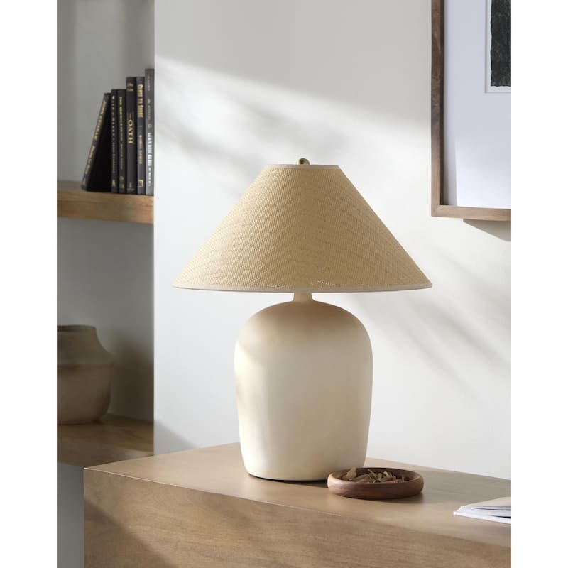 Livabliss Otahu Traditional Accent Table Lamp - 20"H x 17"W x 17"D - White