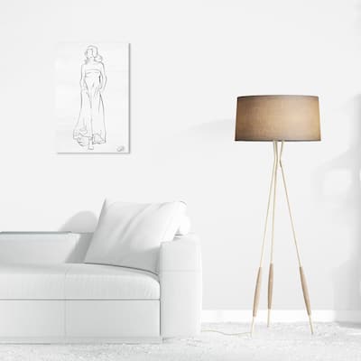 Wynwood Studio Canvas Fashion and Glam Fashion Sketch III Black and Glam Wall Art Canvas Print