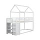 preview thumbnail 5 of 12, Twin over Twin Size House Shaped Bunk Bed with Drawers and Shelves, White