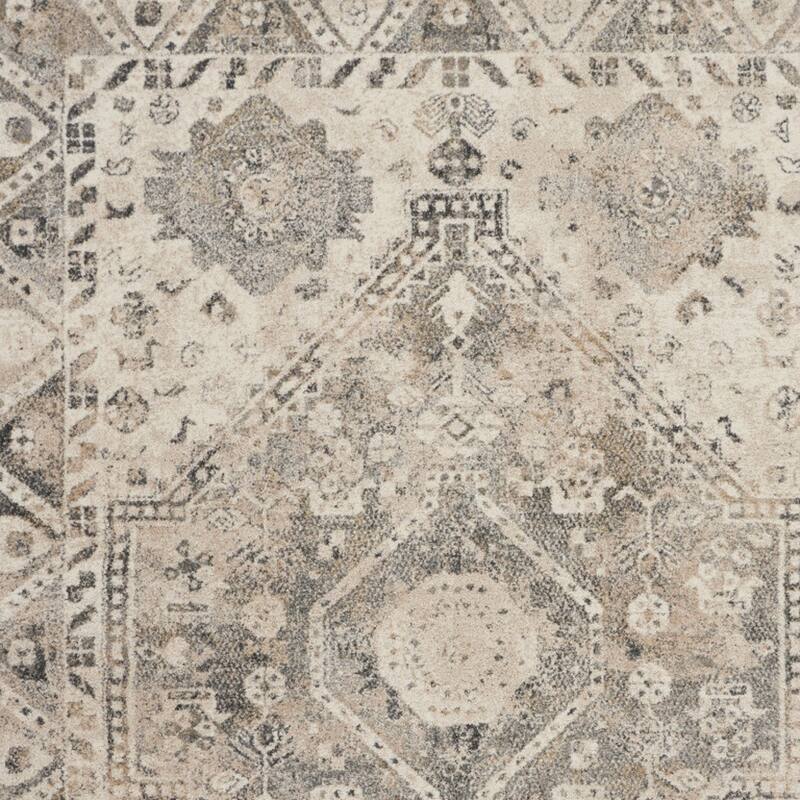 Distressed Floral Stain Resistant Soft Area Rug - 126' X '94' X '0.75