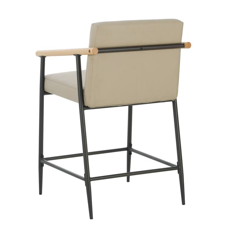 Christopher Knight Home - Counter Stool Set of 2 with Iron Frame, Fabric Cushions