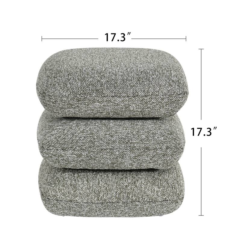 Modern 360° Swivel Multi-Layer Upholstered Ottoman