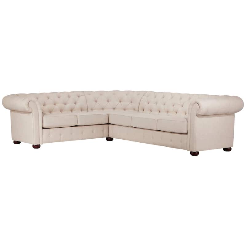 Knightsbridge Chesterfield Sectional by iNSPIRE Q Artisan - Beige Linen