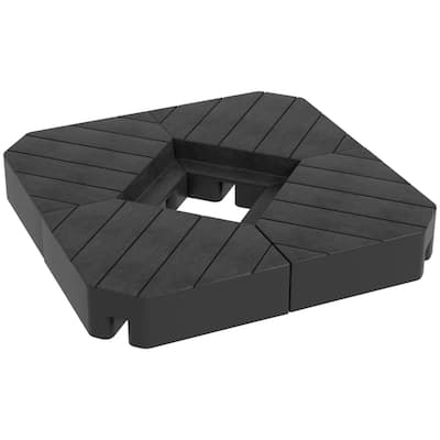 HDPE Cantilever Umbrella Weight Plates Set for 8 to 10 Foot Outdoor Umbrellas Water or Sand Fillable - 31.5" L x 31.5" W x 5" H