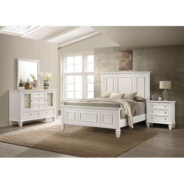 slide 2 of 17, Sandy Beach Bedroom Set Cream White California King - 4 Piece