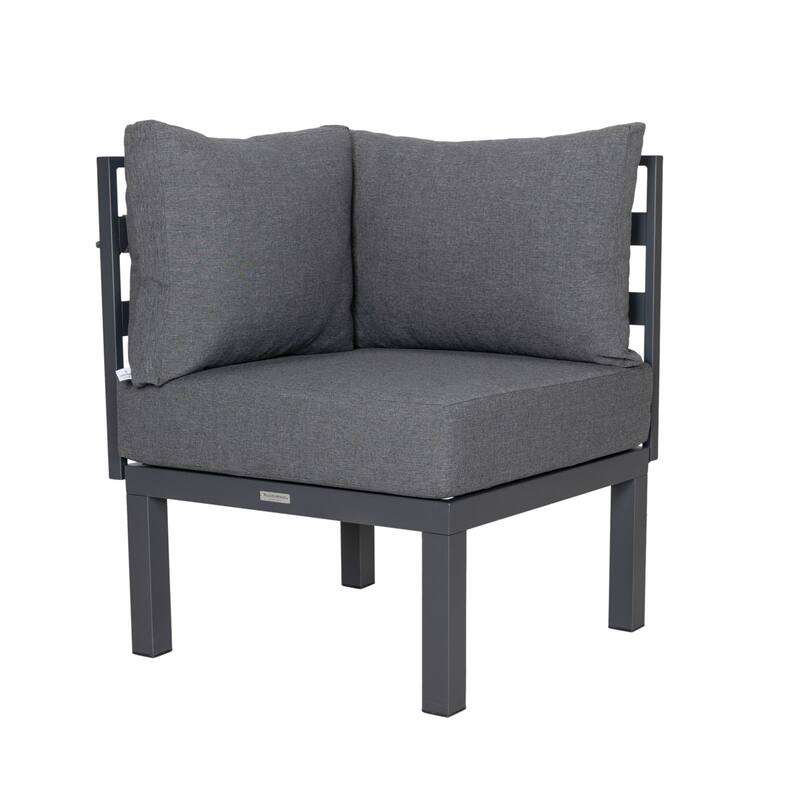 Outdoor 7-Piece Modern Patio Sectional Sofa Set Aluminum Frame W/ Coffee Table for Outdoor Summer Porch Backyard