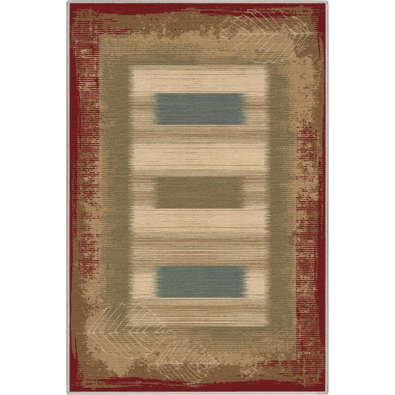 Well Woven Apollo Border Modern Abstract Flat-Weave Rug