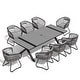 preview thumbnail 16 of 14, 9PC Outdoor Patio All-Weather Aluminum Dining X Frame Table Set with Rattan Chairs