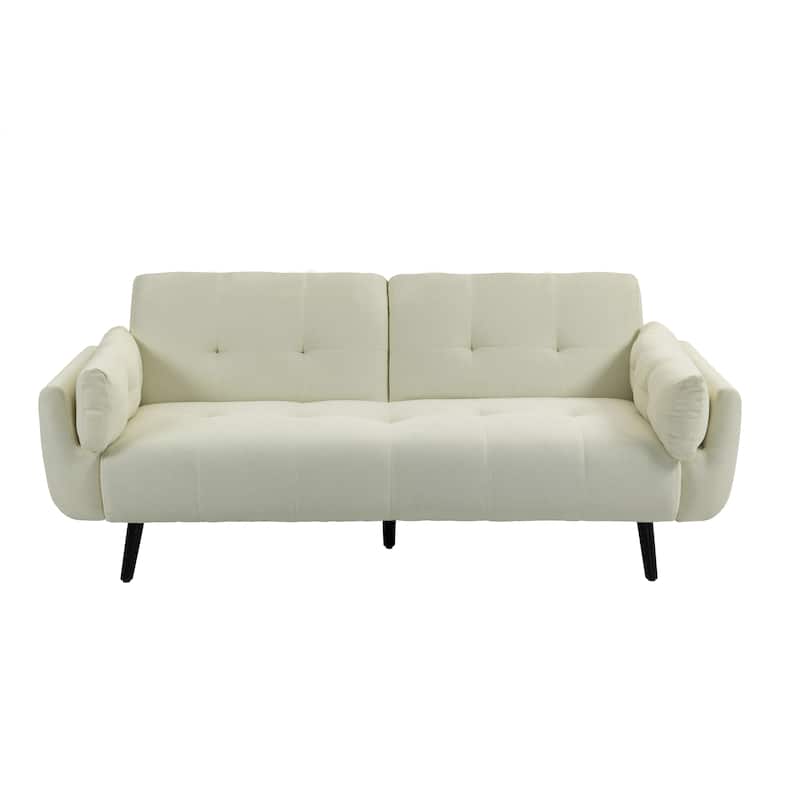 Modern Adjustable Backrest Convertible Futon Sleeper Couch