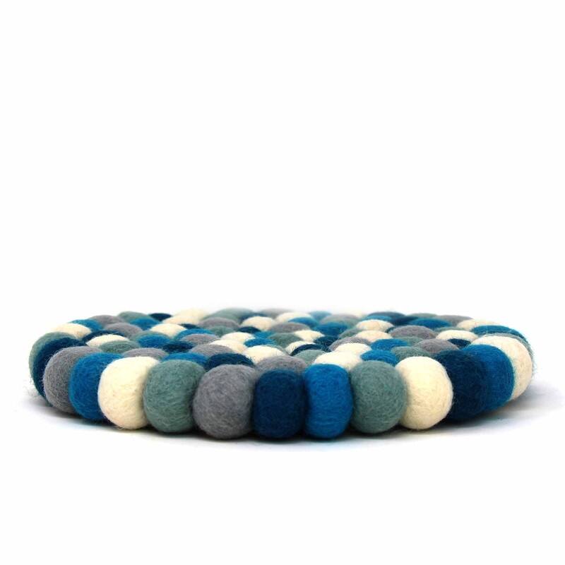 The Curated Nomad Southard Neutral Felt Ball Trivet