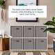 preview thumbnail 51 of 64, Foldable Collapsible Storage Box Bins Linen Fabric Shelf Basket Cube Organizer with Leather Handles - Set of 6
