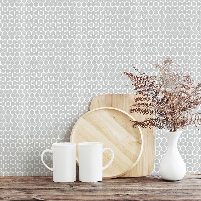 Altair Huelva Glass Penny Mosaic Floor and Wall Tile