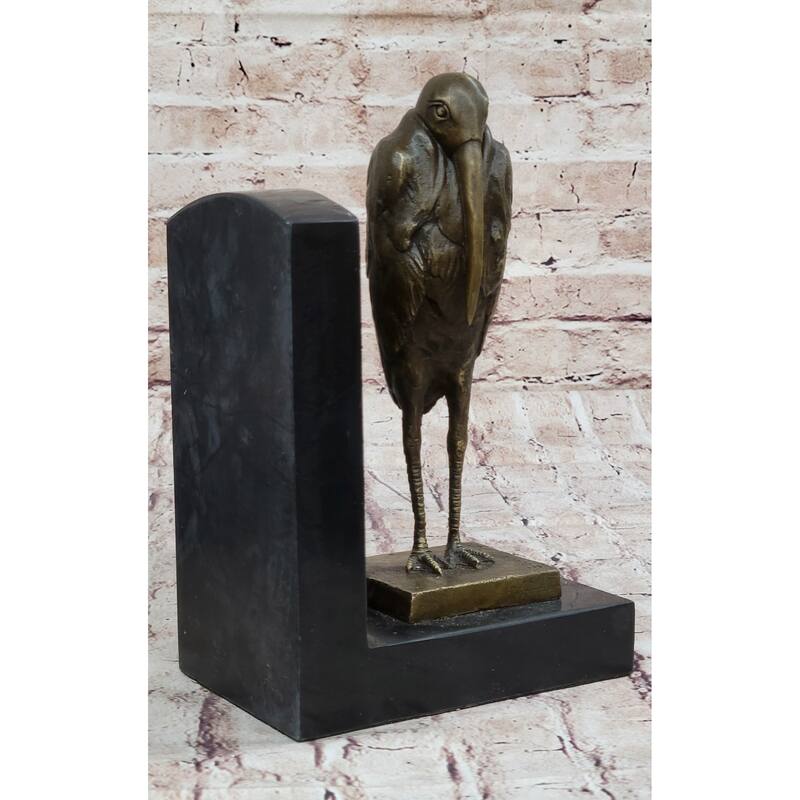 Salvador Dali Pair Pelican Bookends Book Ends Bronze Bird Lover Sculpture Statue