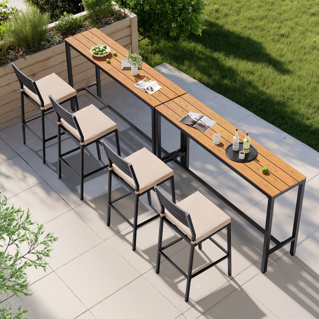 VredHom Outdoor Indoor Patio Rectangular Bar Table Pub Table