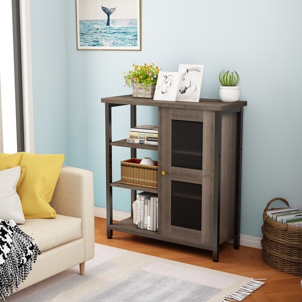 Living Room Side Cabinets With 6 Shelves,Sideboard,Standing Cupboard