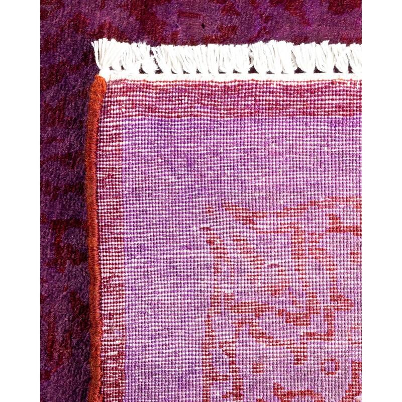 Overton Hand Knotted Wool Vintage Inspired Modern Contemporary Overdyed Pink Area Rug - 3' 2" x 5' 3"
