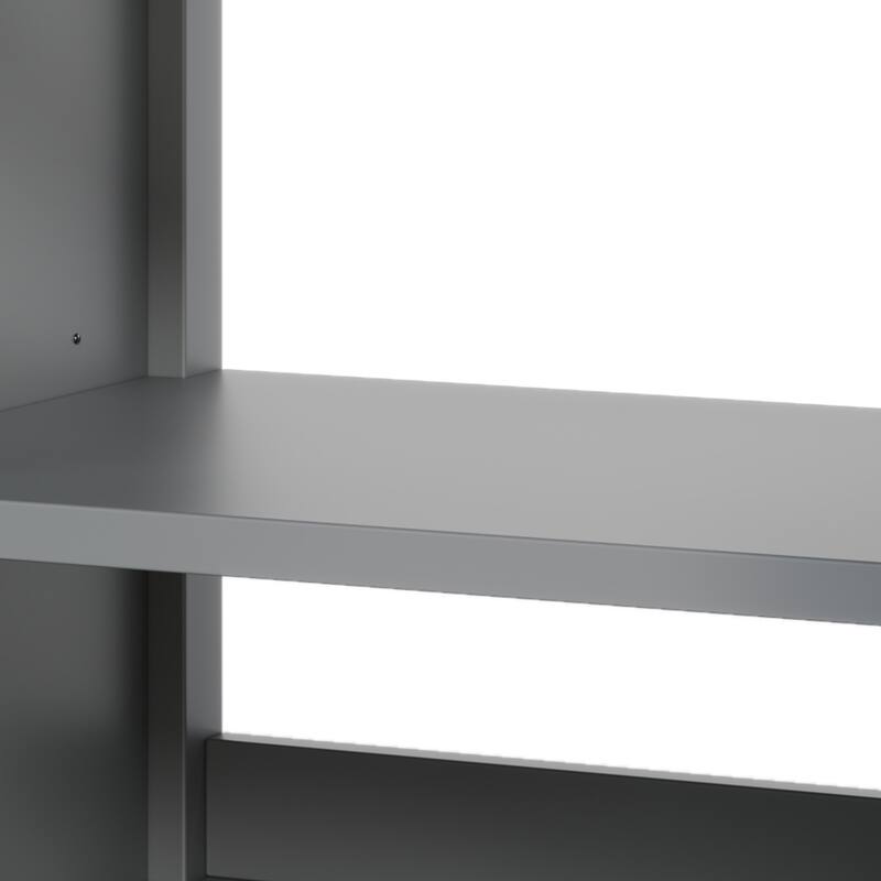 30" Storage Cabinet with Glass Doors, Bathroom Vanity with Ceramic Sink, Adjustable Shelf, Tip-Out Tray and Silver Metal Knobs