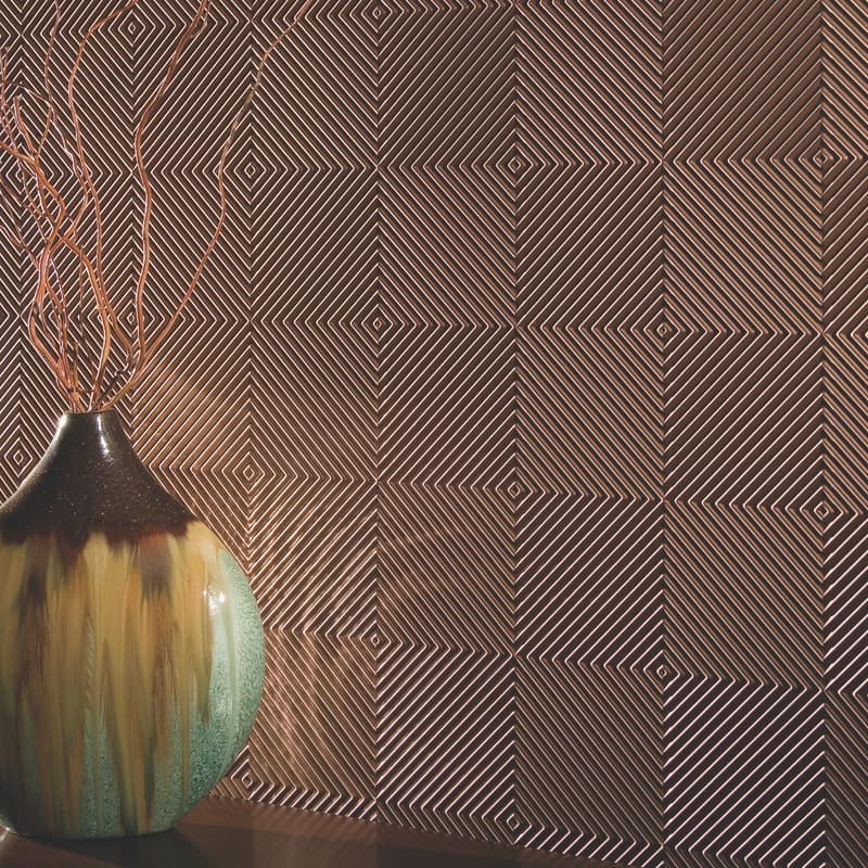 FASÄDE Quattro 4-foot x 8-foot PVC Wall Panel in Polished Copper