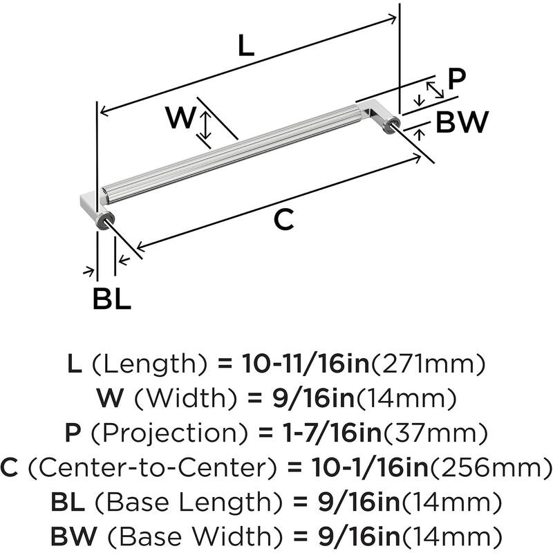 Amerock BP37648 Ballard 10-1/16" Center to Center Fluted Handle