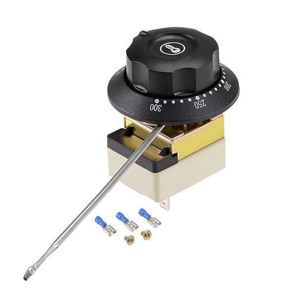 1NO 1NC 250V 16A 50300C Capillary Thermostat 0.7m 2 Screw&3 Crimp Terminal 43 x 34 x 29mm