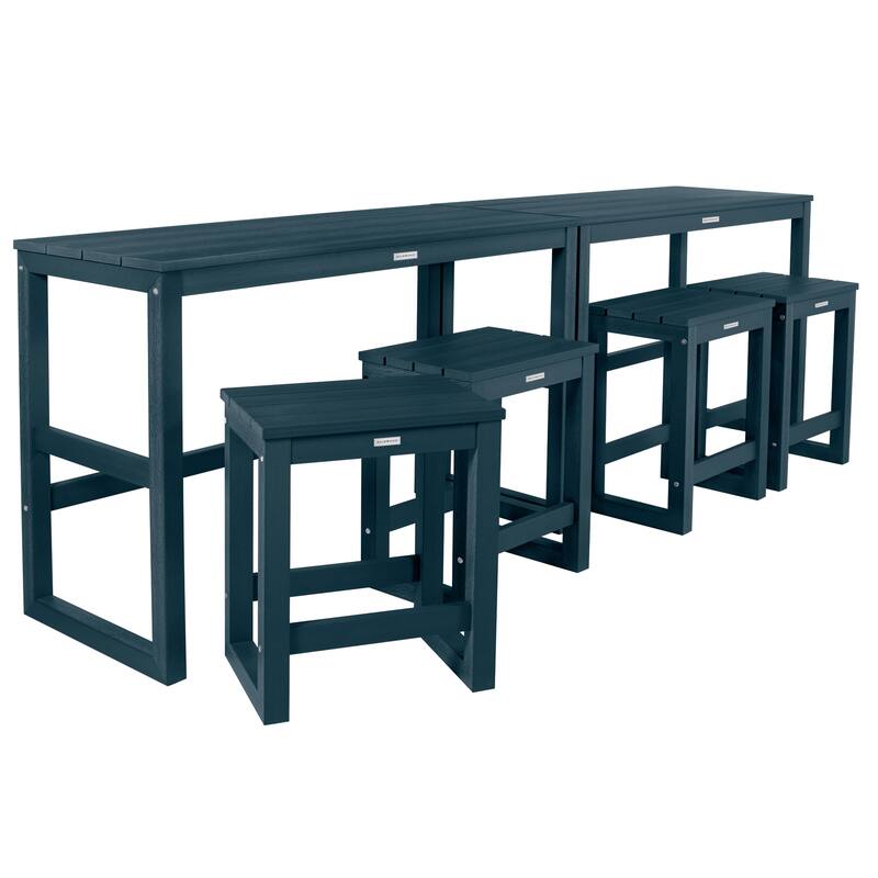 HIGHWOOD Monroe Modern Counter Height Balcony Stool/Table 6-Piece Set - Federal Blue