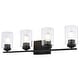 preview thumbnail 8 of 10, Park Ridge Bathroom Vanity Lighting Wall Fixture, Clear Glass Shade, Dimmable, LED Compatible, Over Mirror Mount Steel