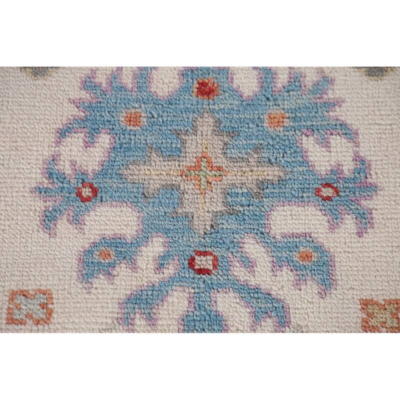 Hand Knotted Oriental 100% Wool Carpet Transitional All-Over Beige & Ivories Oushak Area Rug - 17' 10'' X 9' 1''