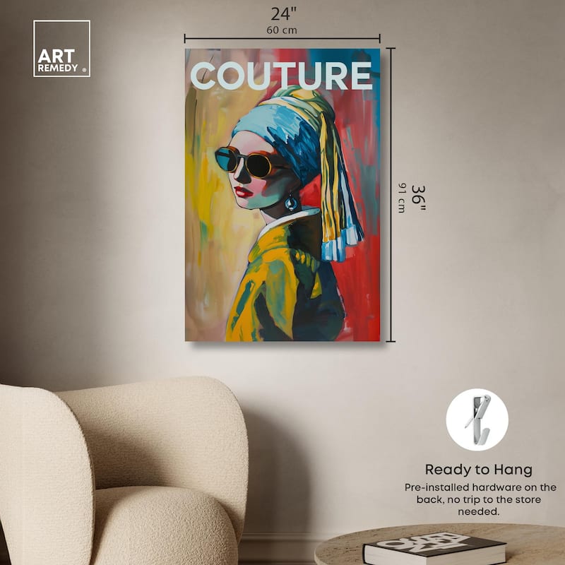 Pearl Earring Cover Canvas by Art Remedy, Gallery Wrapped