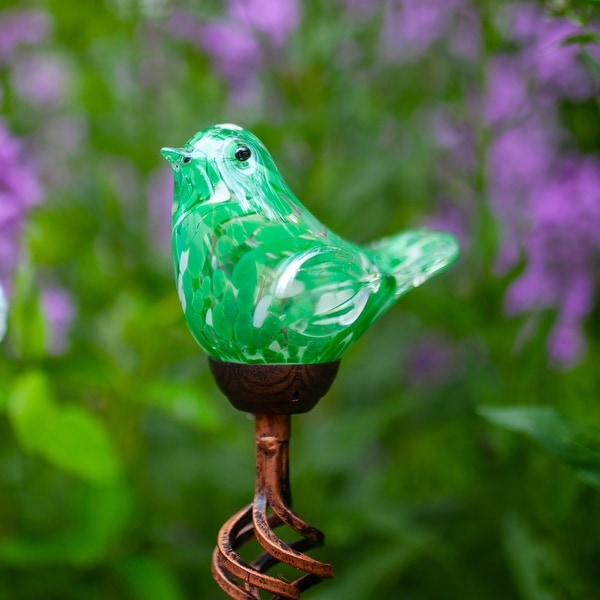 Glass bird solar garden stakes cheap
