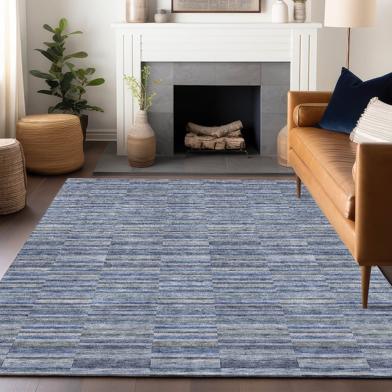 Premium Washable Super Soft Geo Stripe Mayfield Rug