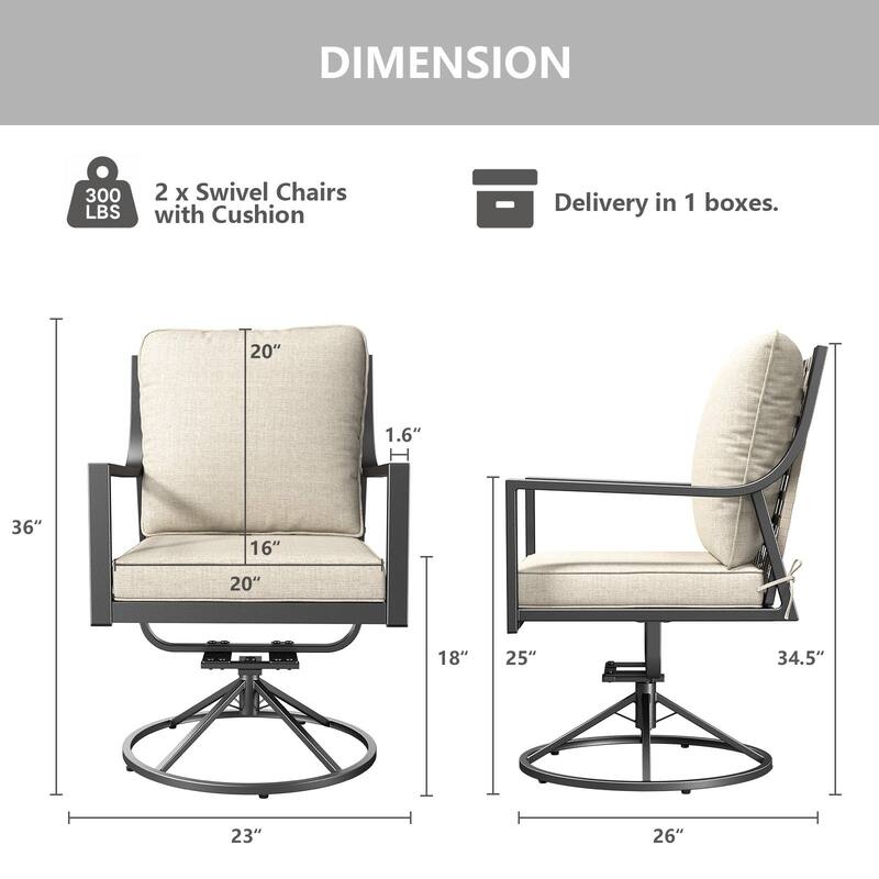 Outdoor Swivel Chairs Patio High Back Glider Chairs