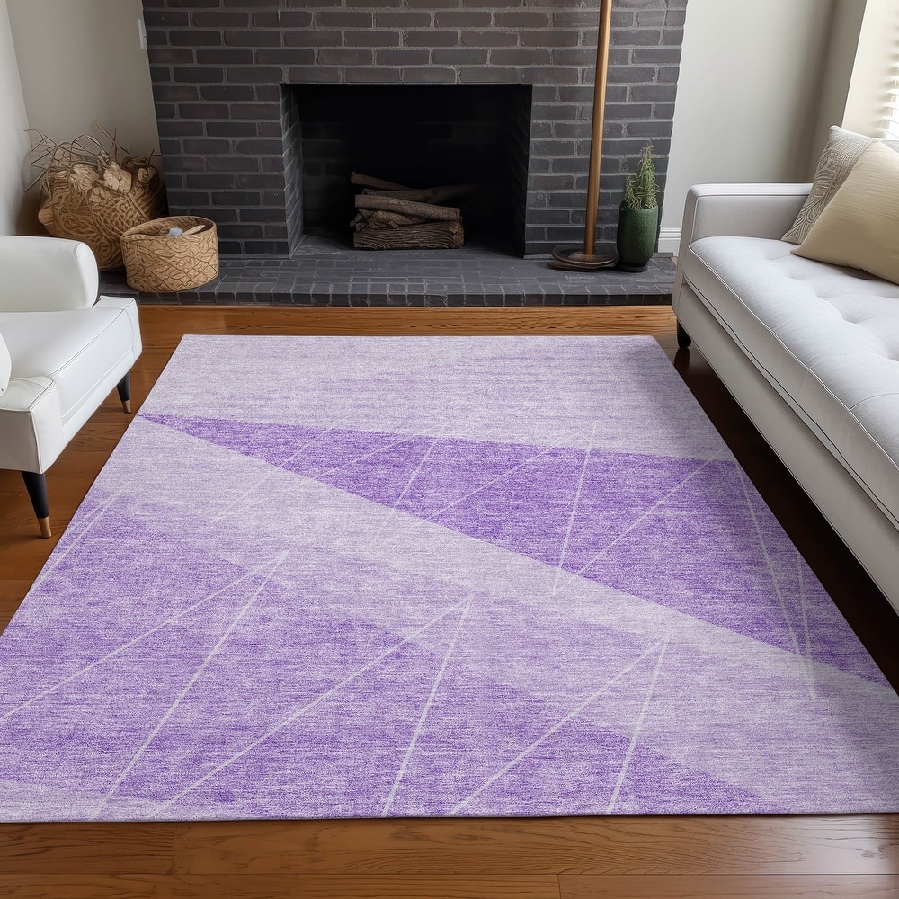 Machine Washable Indoor/ Outdoor Chantille Modern Prism Rug