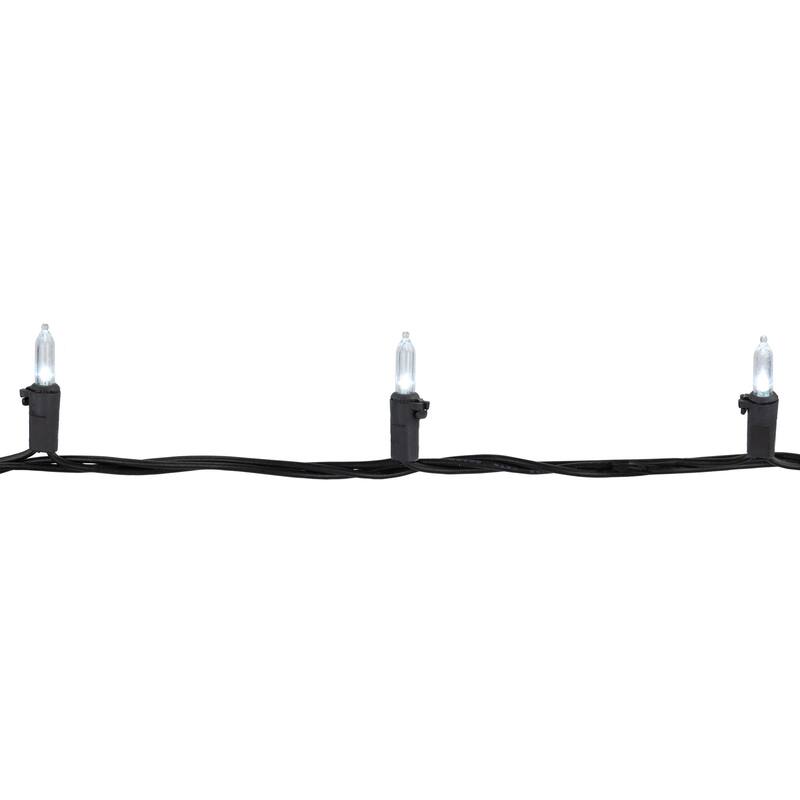 LED Mini Christmas Lights - Pure White - 33' Black Wire - 100ct