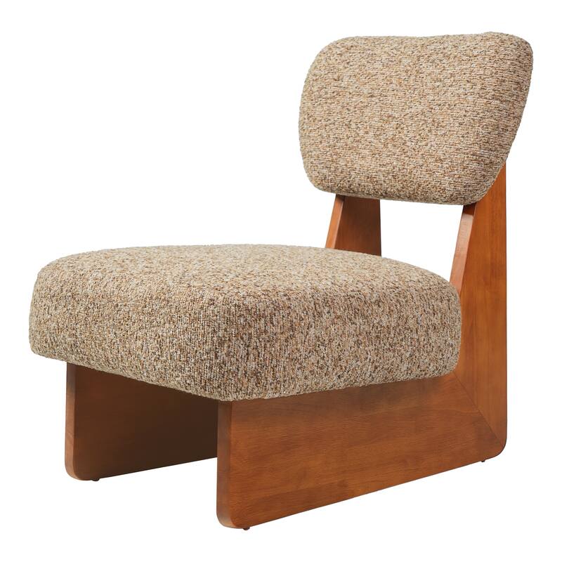 Christopher Knight Home - Vincent Polyester Upholstered Lounge Chair with Solid Wood Base (Set of 2)