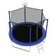 preview thumbnail 9 of 22, 10ft Round Outdoor Trampoline with Safety Enclosure Net and Ladder