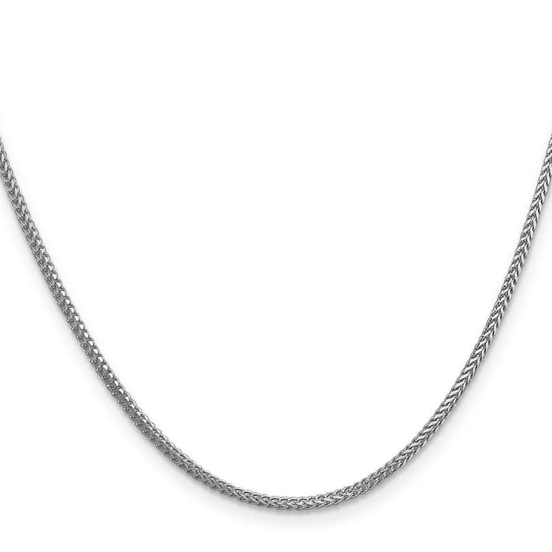 Curata 14k White Gold Solid Polished 1.3mm Franco Chain Bracelet Lobster Claw