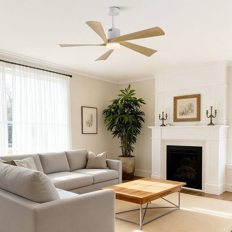 GetLedel 52" Modern 5-Blade LED Ceiling Fan with Light and Remote - 52-in