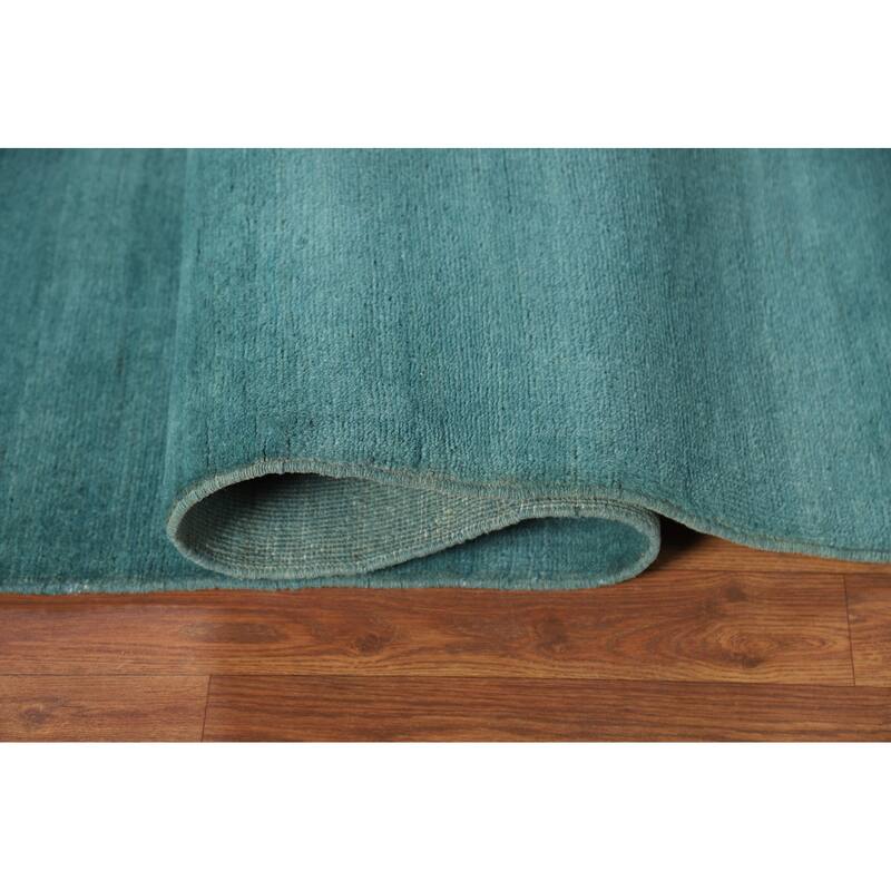 Turquoise Blue Modern Gabbeh Oriental Area Rug Handmade Wool Carpet - 5'1" x 6'6"