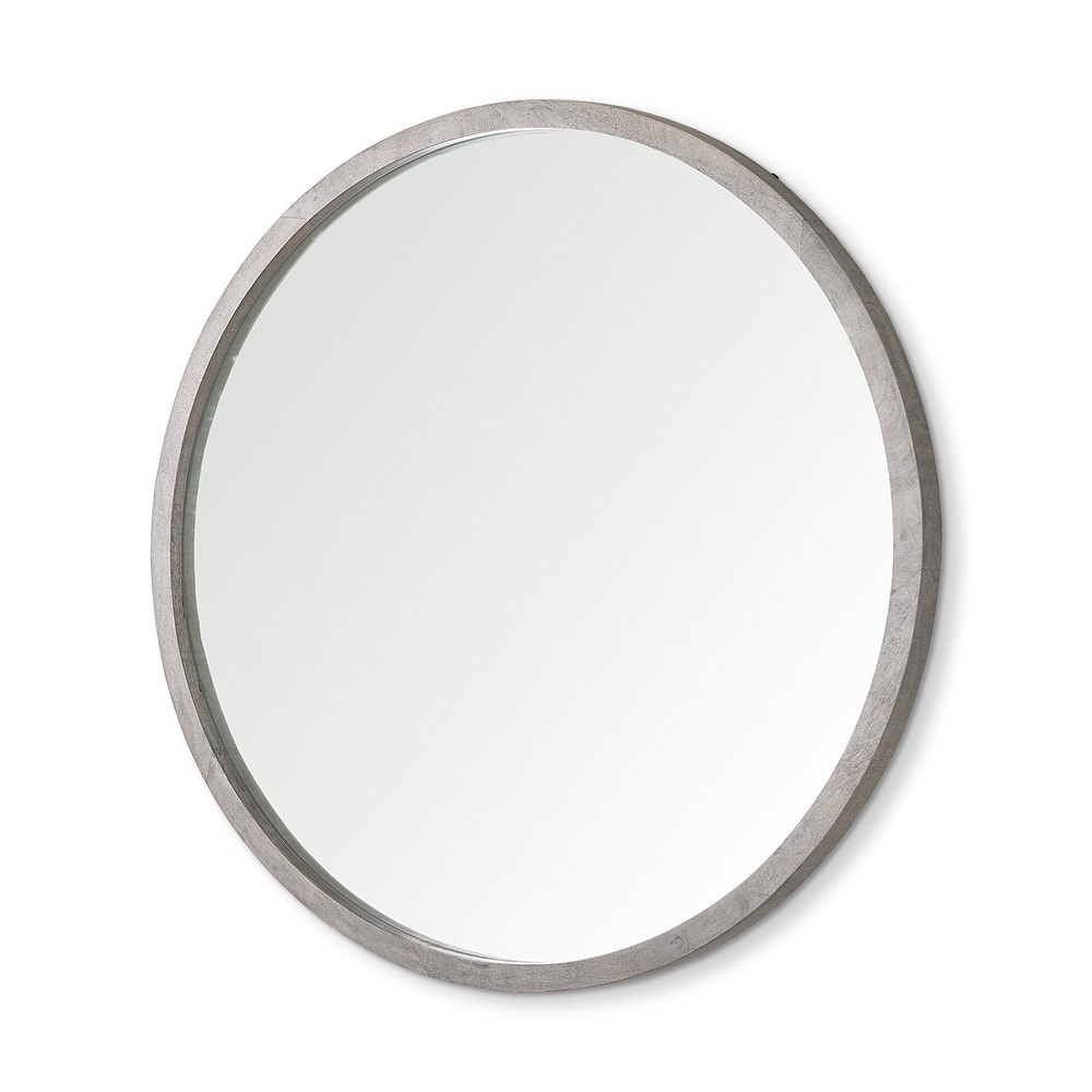 Gambit Solid Wood Frame Large Round Mirror - 46" x 46"